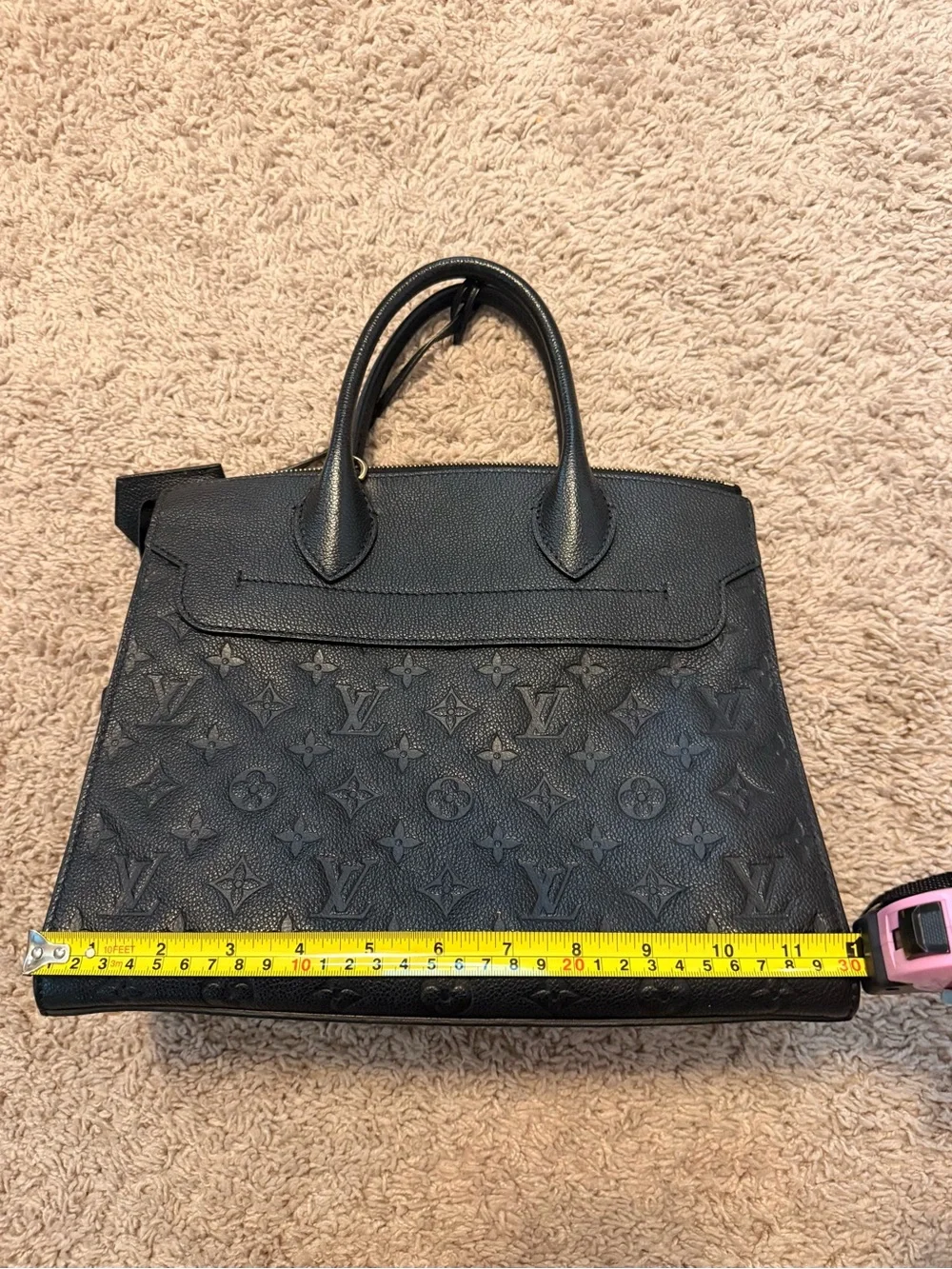 Louis Vuitton Onthego PM Black Monogram Empreinte Embossed Leather Tote